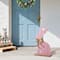 Glitzhome® 24" Easter Wooden Pink Bunny Porch Decor